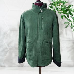 Moxie Equestrian Cavalero Suede Full Zip Jacket Coat Sherpa Lined